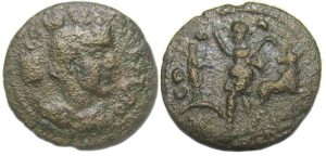 Alexandria Troas Ae : Tyche / Alexander, Apollo Smintheus, Bull