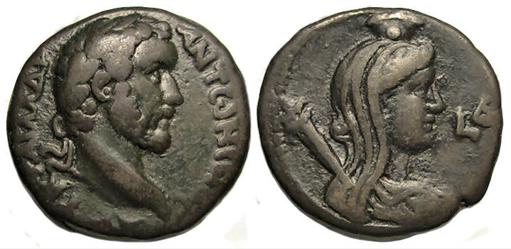 Antoninus Pius Bi Tetradrachm : Bust of Demeter