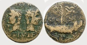 Augustus and Agrippa Ae : Nemausus Gaul