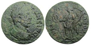 Caracalla Ae: Ephesos Ionia : Tyche w/ Statue of Artemis Ephesia