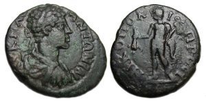 Caracalla Ae : Nicopolis ad Istrum : Hermes Standing