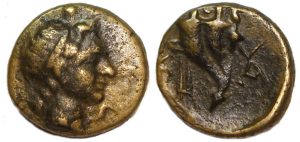 Kaunos Caria : Hd of Alexander / Double Cornucopia