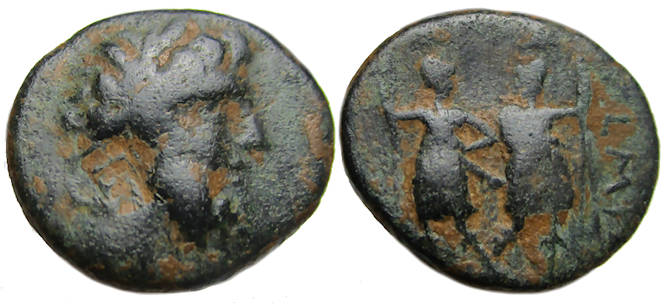 Chalkis, Coele Syria Ae : Zeus / Dioskouroi