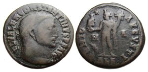 Constantine I Follis : GENIO AVGVSTI : Genius with Serapis