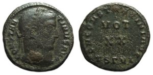 Constantine Ae Follis : Scarce Votive without Wreath