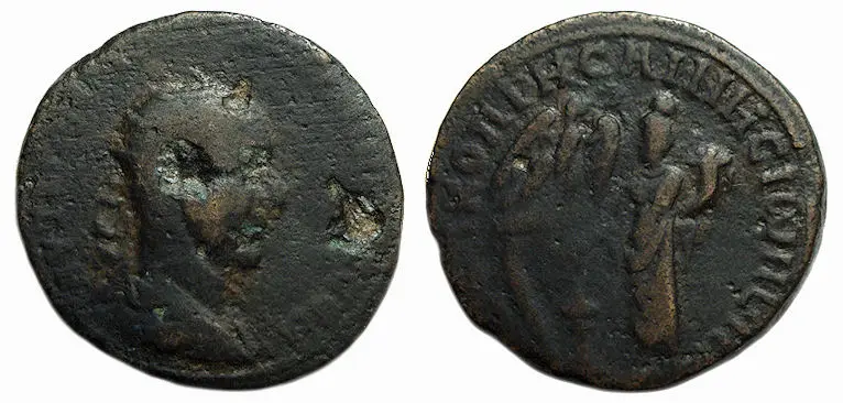 Trajan Decius : Rhesaena Mesopotamia : City Goddess and Eagle