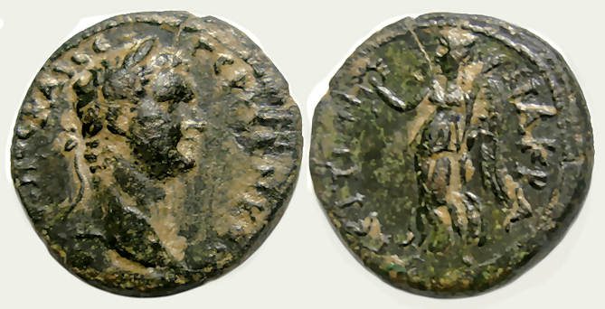 Domitian Ae : Nacrasa Lydia : Nike Standing