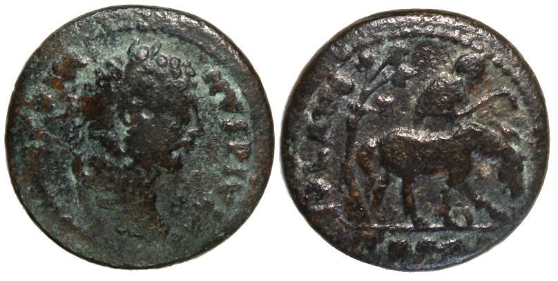 Elagabalus : Troas Alexandria : Grazing Horse with Herdsman