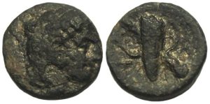 Erythrai Ionia Ae : Herakles / Club, Bow and Bowcase