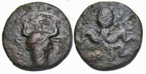 Euboia, Euboian League Ae : Head of Bull / Octopus