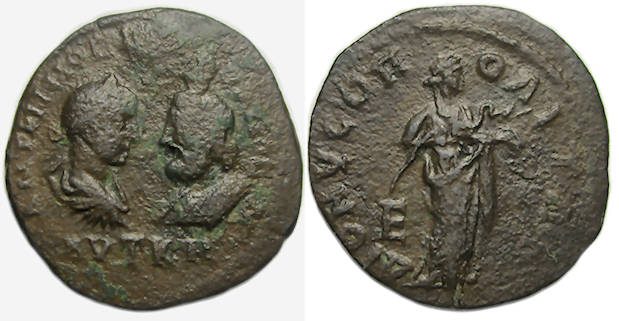Gordian III Ae : Dionysopolis Thrace : Hygieia Feeding Serpent