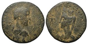 Gordian III : Edessa Mesopotamia : Tyche with Aquarius