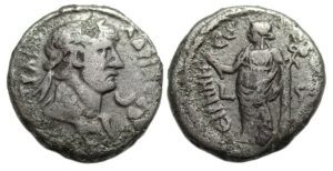Hadrian : Alexandria Egypt AR Tetradrachm ; Eirene Standing