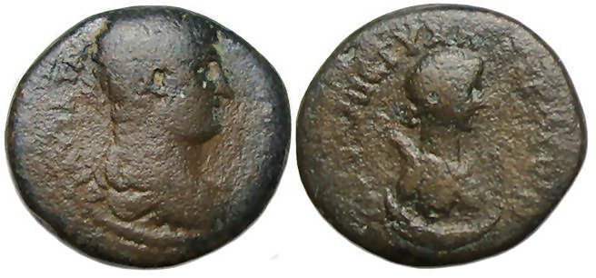Hadrian Ae : Gerasa Decapolis : Tyche on Crescent
