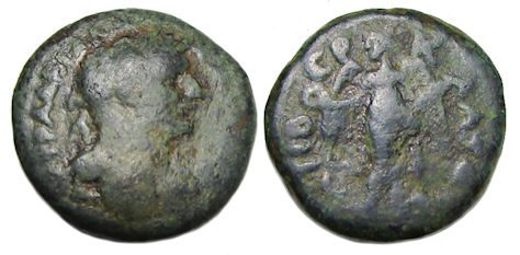 Hadrian Ae : Tiberias Galilee : Victory with Wreath