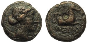 Kyme Aeolis : Head of Amazon / Forepart of Horse