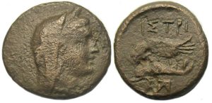 Istros Moesia Ae Dichalkon : Demeter / Eagle and Dolphin