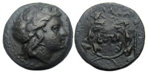 Kallatis Thrace Ae : Wreathed Dionysos / Laurel Wreath