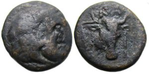 Karystos Euboea Ae : Herakles / Facing Bull's Head