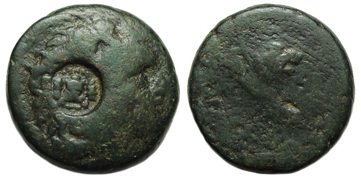 Lysimacheia Thrace Ae : Two Countermarks – Lion Scalp, Lion Head