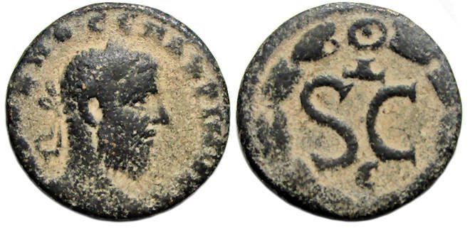 Macrinus Ae : Antioch Syria : SC within Laurel Wreath