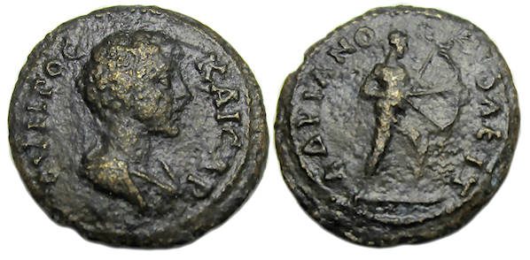 Marcus Aurelius Ae : Hadrianopolis Thrace : Apollo w/ Bow