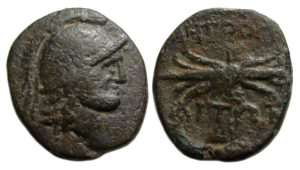 Metropolis Ionia Ae : Helmeted Ares / Winged Thunderbolt