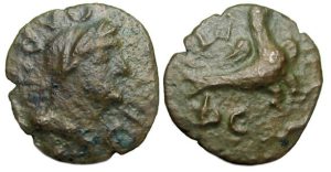 Olbia Sarmatia Ae : Apollo / Eagle on Dolphin