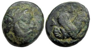 Adramytion Mysia : Orontas, Satrap : Zeus / Forepart of Pegasos
