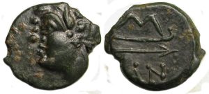 Pantikapaion, Tauric Chersonesos Ae : Pan / Bow : 17mm