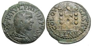 Philip I Ae : Antioch Pisidia : Vexillum and Standards
