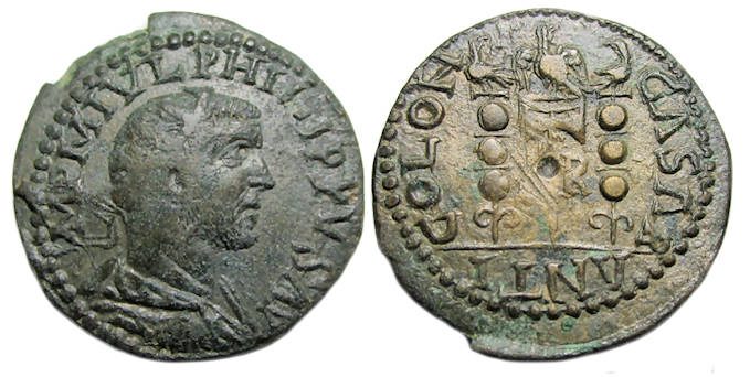 Philip I Ae : Antioch Pisidia : Vexillum and Standards