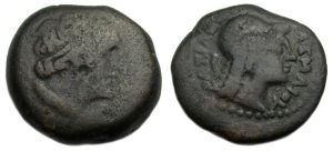 Ptolemy III Euergetes Ae Hemiobol : Head of Libya