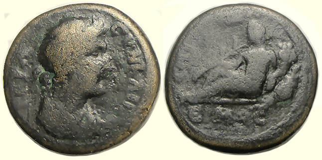 Saitta Lydia Ae : Bust of Senate / River-God Hyllos Reclining