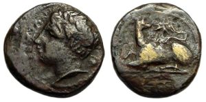 Syracuse : Time of Agathokles : Apollo / Dog