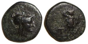 Temnos Aeolis Ae : Athena Promachos w/ Spear and Shield