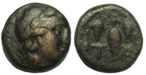 Temnos Aeolis : Apollo / Oinochoe & Grapes