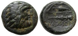 Thasos Thrace Ae : Herakles / Amphora within Bow - Club