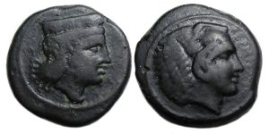 Thermai Sicily Ae : Head of Hera / Head of Herakles