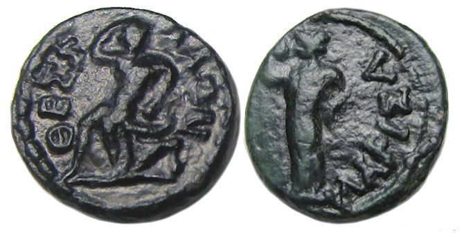 Thessaly, Koinon of Thessaly Ae : Apollo Seated / Larissa