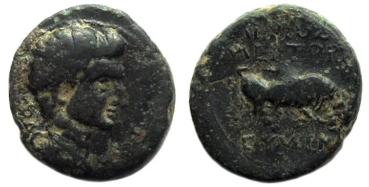 Tiberius : Eumeneia Phrygia : Bull Butting