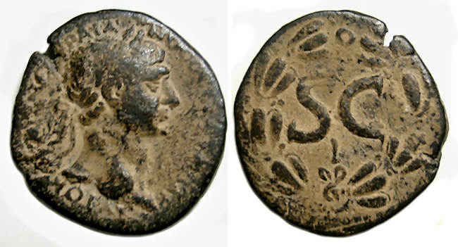 Trajan Ae : Seleucis and Pieria : S – C within wreath : Scarce