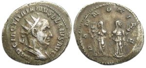 Trajan Decius AR Antoninianus : The Two Pannoniae
