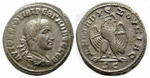 Trebonianus Gallus AR Tetradrachm : Seleucis & Pieria : Eagle