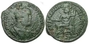 Valerian Ae : Adana Cilicia : Zeus Seated on Throne