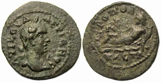 Valerian I Ae: Hieropolis-Castabala Cilicia: River-God Reclining