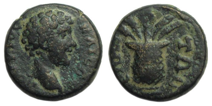 Lucius Verus : Elaea Aeolis : Kalathos with Poppies