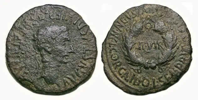 Augustus Ae : Bilbilis Iberia : Legend Within Wreath