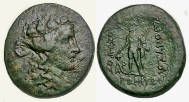 Maroneia Thrace Ae : Head of Dionysos / Dionysos Standing