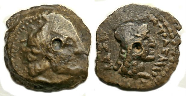 Ptolemy V Epiphanes Ae Chalkous : Busts of Ptolemy I / Libya